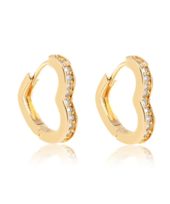 argollas corazon con circones