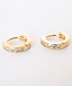 argolla bañada en oro con circones